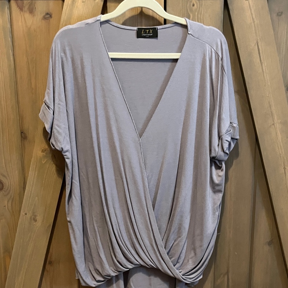 Women's Gray Draped Top